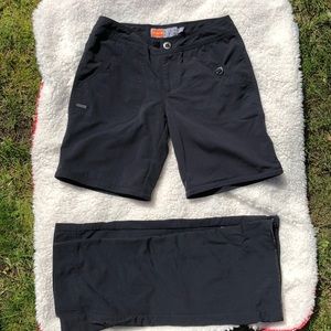 EUC Black Merrell pants with zip off legs/shorts